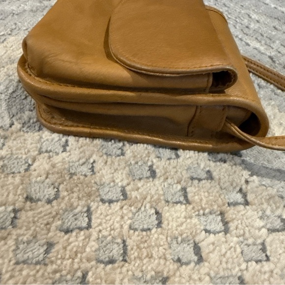Green Fields Brown Crossbody Shoulder Handbag Purse Pocketbook Vintage Leather P - Picture 11 of 12